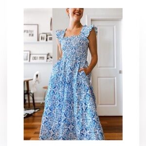 Hill House Ellie Nap Dress Blue Mosaic Size XS